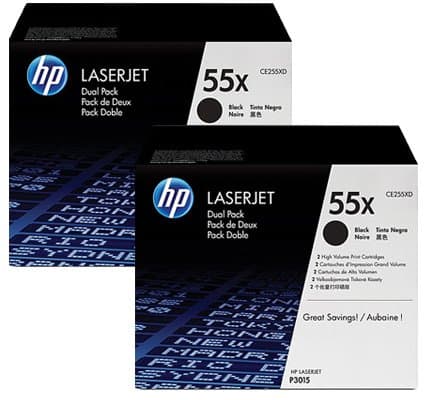 HP Confezione da 2 cartucce originali di Toner nero ad alta capacità LaserJet 55X