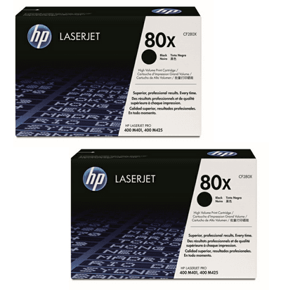 HP Confezione da 2 cartucce originali Toner nero ad alta capacità LaserJet 80X