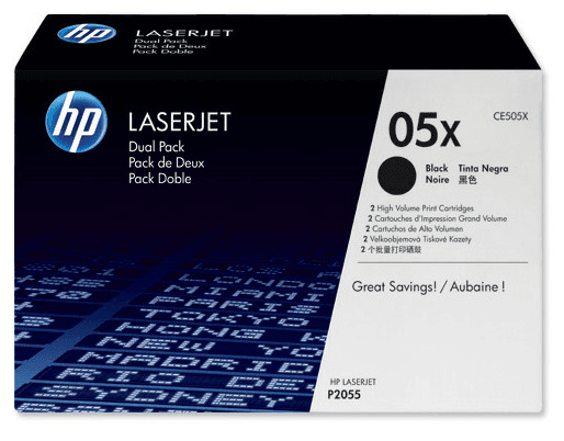 HP Confezione da 2 cartucce originali di Toner nero ad alta capacità LaserJet 05X