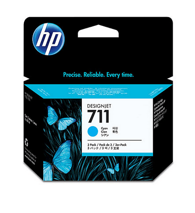 HP Confezione da 3 di cartucce inchiostro ciano DesignJet 711, 29 ml