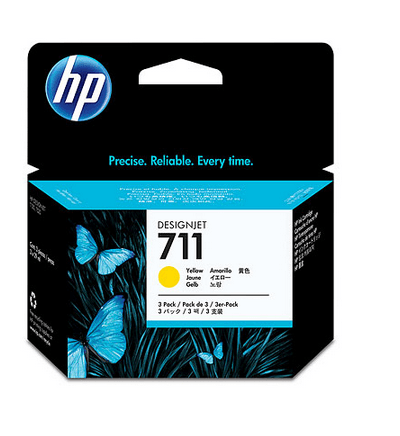 HP Confezione da 3 cartucce di inchiostro giallo DesignJet 711, 29 ml
