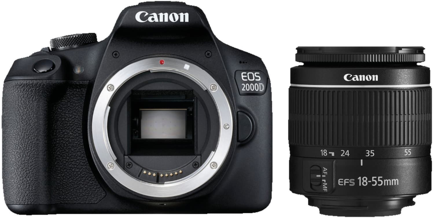 Canon EOS 2000D + EF-S 18-55mm f/3.5-5.6 III Kit fotocamere SLR 24,1 MP CMOS 6000 x 4000 Pixel Nero